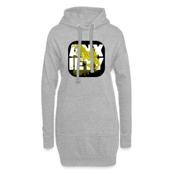 Anxiety gelb - Hoodie-Kleid - Grau meliert - Vorne