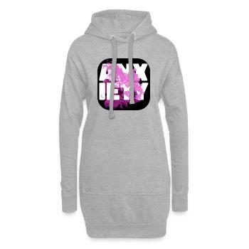 Anxiety pink - Hoodie-Kleid - Grau meliert - Vorne