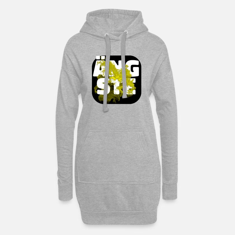 Ängste gelb - Hoodie-Kleid - Grau meliert