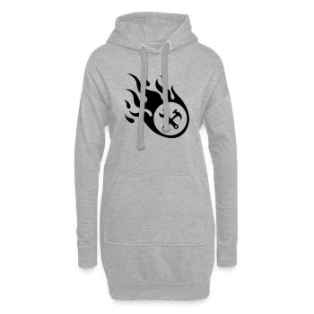 Handwerker Flamme - Hoodie-Kleid - Grau meliert - Vorne