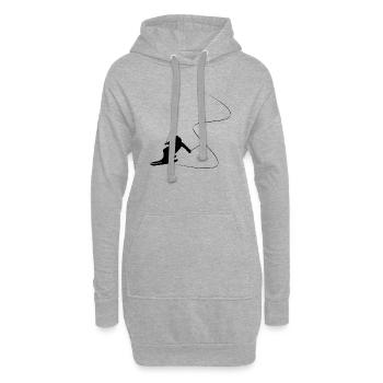 Ski Ski Berge Skigebiet Ski Abfahrt Geschenk - Hoodie-Kleid - Grau meliert - Vorne