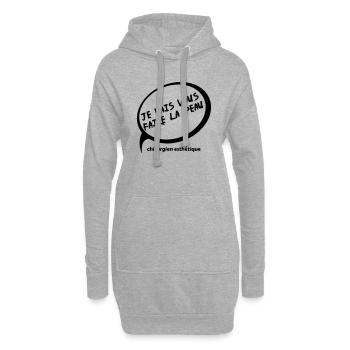 je vais vous faire la peau 01 - Sweat-shirt à capuche long Femme - gris chiné - Devant