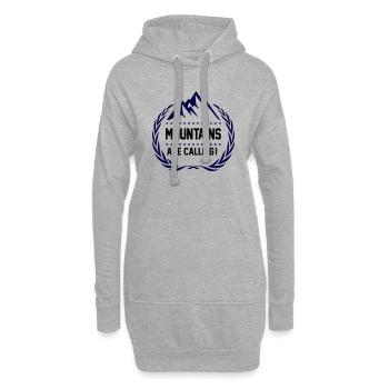 mountains are calling - Hoodie-Kleid - Grau meliert - Vorne