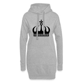 couronne - Sweat-shirt à capuche long Femme - gris chiné - Devant