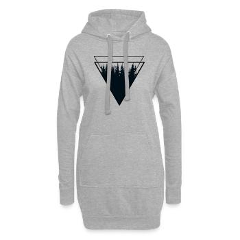 Retro Wald Outdoor Bäume Natur - Hoodie-Kleid - Grau meliert - Vorne