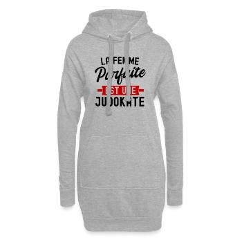 la femme idéale est judokate / cadeau femme judo - Sweat-shirt à capuche long Femme - gris chiné - Devant