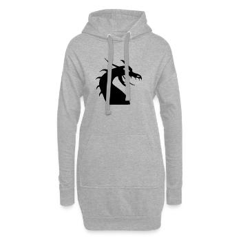 Drachenkopf Silhouette - Hoodie-Kleid - Grau meliert - Vorne