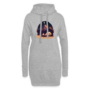 Camping au clair de lune et à la montagne - Sweat-shirt à capuche long Femme - gris chiné - Devant