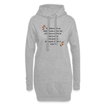 théorie et pratique - Sweat-shirt à capuche long Femme - gris chiné - Devant
