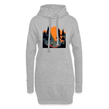 Einfache Landschaft - Hoodie-Kleid - Grau meliert - Vorne