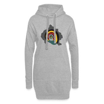 Portail astral - Sweat-shirt à capuche long Femme - gris chiné - Devant