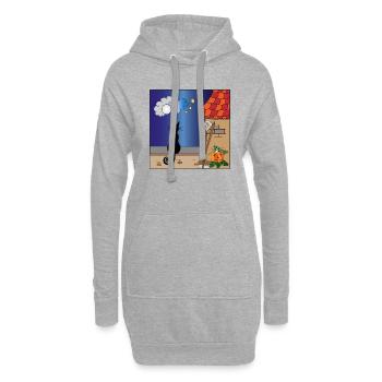 Couleur du chat sur le mur - Sweat-shirt à capuche long Femme - gris chiné - Devant