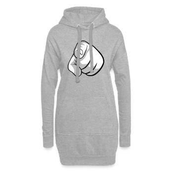 Index - Sweat-shirt à capuche long Femme - gris chiné - Devant