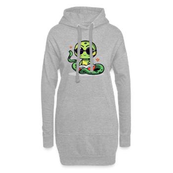 Loko die Schlange - Hoodie-Kleid - Grau meliert - Vorne