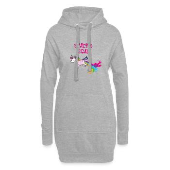 Scheiss egal ,Einhorn,kotzendes einhorn,regenbogen - Hoodie-Kleid - Grau meliert - Vorne