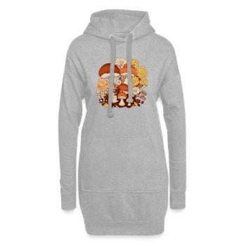 Blumen und Pilze n°5 - Hoodie-Kleid - Grau meliert - Vorne
