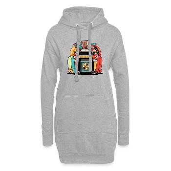 Jukebox der 70er Jahre Nr. 4 - Hoodie-Kleid - Grau meliert - Vorne
