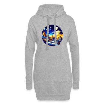 Astronomy and the universe as a colorful galaxy - Hoodie Dress - heather grey - Front