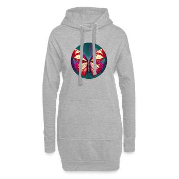 Abstract Butterfly - Illustration - Hoodie-Kleid - Grau meliert - Vorne