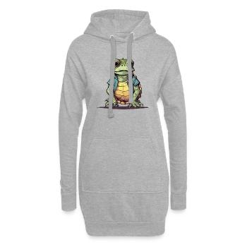 Totu le streum - Sweat-shirt à capuche long Femme - gris chiné - Devant