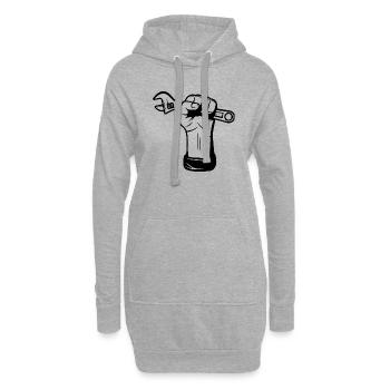 Artisan bricoleur Artisan Artisan Outil Construction - Sweat-shirt à capuche long Femme - gris chiné - Devant