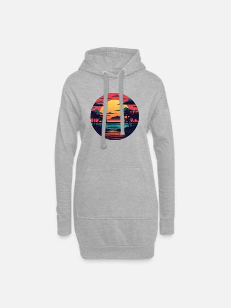 Vintage Sunset Beach - Hoodie Dress - heather grey