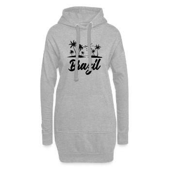 Brésil - Sweat-shirt à capuche long Femme - gris chiné - Devant