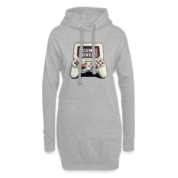 Gaming game over - Hoodie-Kleid - Grau meliert - Vorne