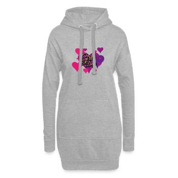 Modèle de paillettes de la Journée des filles - Sweat-shirt à capuche long Femme - gris chiné - Devant