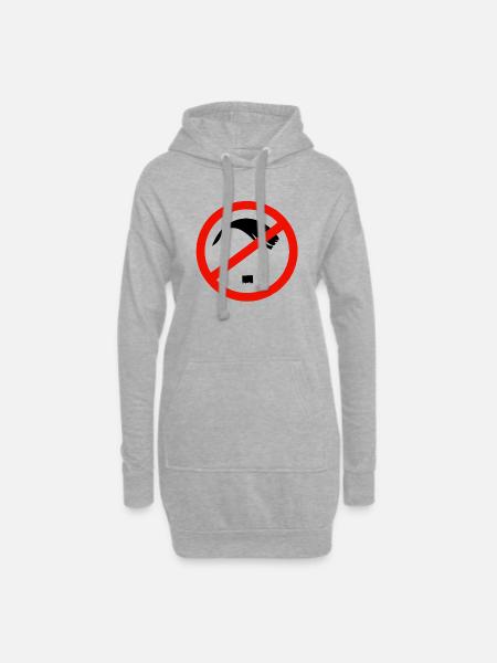 Kein Platz für Menschenfeinde - Hoodie-Kleid - Grau meliert