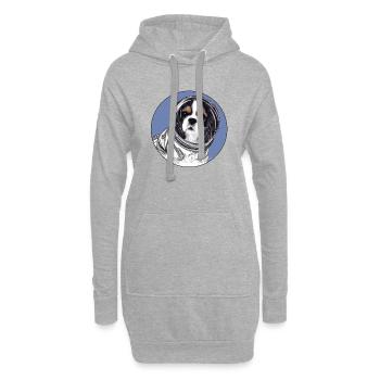 King Charles Cavalier Spaniel dans l’espace - Sweat-shirt à capuche long Femme - gris chiné - Devant