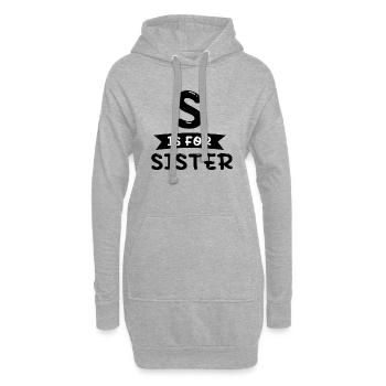 S pour Sœur - Sweat-shirt à capuche long Femme - gris chiné - Devant