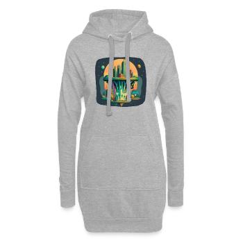 Ville futuriste inspirée du brocoli - Sweat-shirt à capuche long Femme - gris chiné - Devant