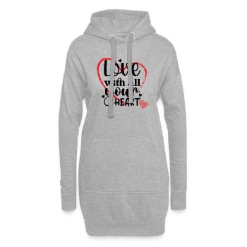 Aimez de tout votre cœur - Sweat-shirt à capuche long Femme - gris chiné - Devant