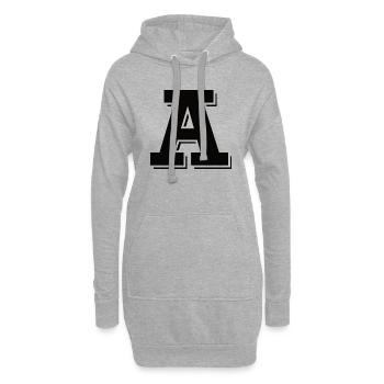 A Letter Logo - Hoodie-Kleid - Grau meliert - Vorne