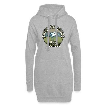 J’peux pas j’vais à la bécasse - Sweat-shirt à capuche long Femme - gris chiné - Devant
