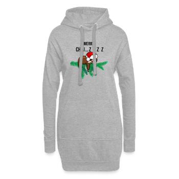 Trop fatigué pour Noël - Sweat-shirt à capuche long Femme - gris chiné - Devant