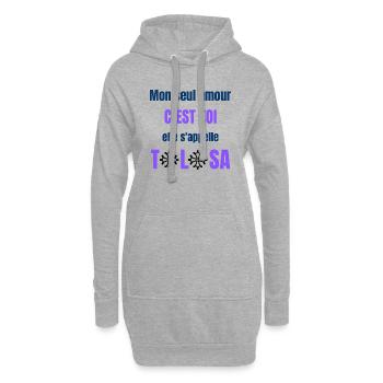 TOULOUSE - Sweat-shirt à capuche long Femme - gris chiné - Devant