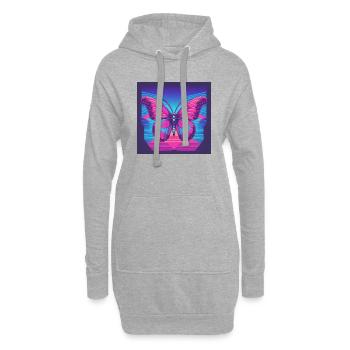 Papillon - Sweat-shirt à capuche long Femme - gris chiné - Devant