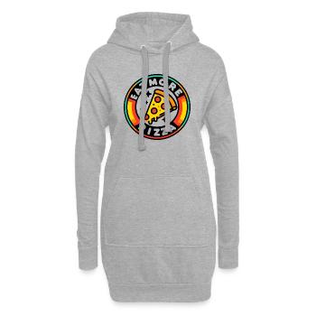 Mangez plus de pizza - Sweat-shirt à capuche long Femme - gris chiné - Devant
