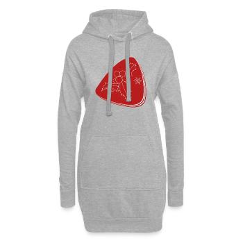 "Ilex", Boho Line Art Design, Series "Xmas" - Hoodie Dress - heather grey - Front