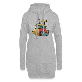 Gelbes U-Boot - Hoodie-Kleid - Grau meliert - Vorne