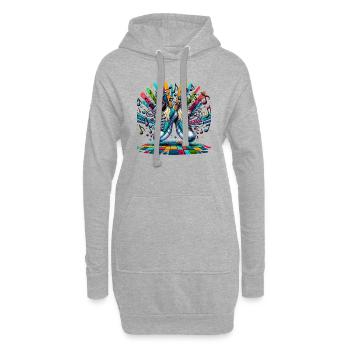 Rhythm Steps: Verspielte Tanz-Sneaker - Hoodie-Kleid - Grau meliert - Vorne
