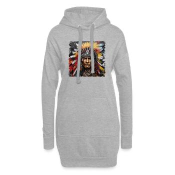 Conception de chef amérindien Bonbons à la tête amérindienne - Sweat-shirt à capuche long Femme - gris chiné - Devant