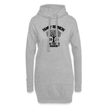 Familientreffen 2024 wieder zusammen - Hoodie-Kleid - Grau meliert - Vorne