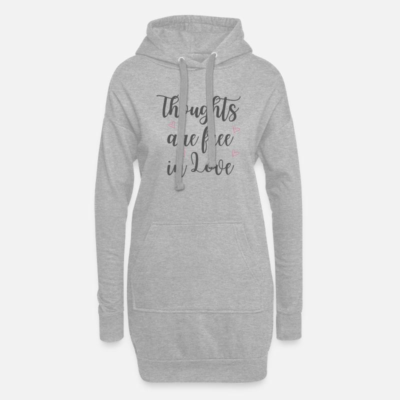 Les pensées sont libres dans l’Amour - Sweat-shirt à capuche long Femme - gris chiné