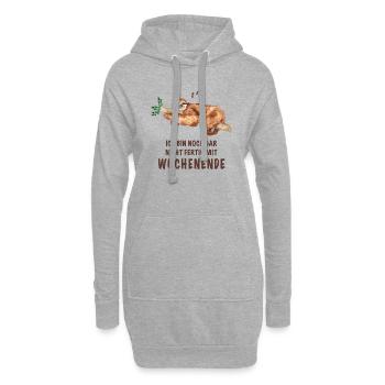 Wochenende Faultier Lustige Sprüche Humor - Hoodie-Kleid - Grau meliert - Vorne