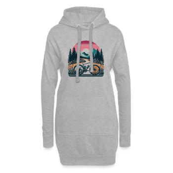 Apprivoiser les sentiers : aventures en gravier au milieu de la forêt - Sweat-shirt à capuche long Femme - gris chiné - Devant