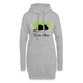 "Süße Maus: Zierliche Niedlichkeit" - Hoodie-Kleid - Grau meliert - Vorne