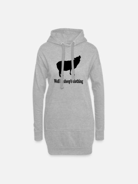 Wolf in sheep´s clothing - Hoodie-Kleid - Grau meliert